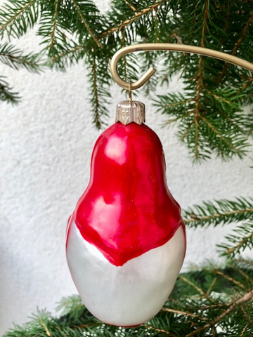 BABUSHKA GLASS HANGING ORNAMENT – RED SCARF & WHITE APRON Back