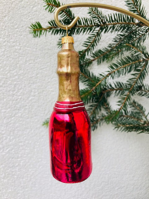 CHAMPAGNE BOTTLE – "Do Siego Roku" – Till Next Year hanging glass CHRISTMAS ornament