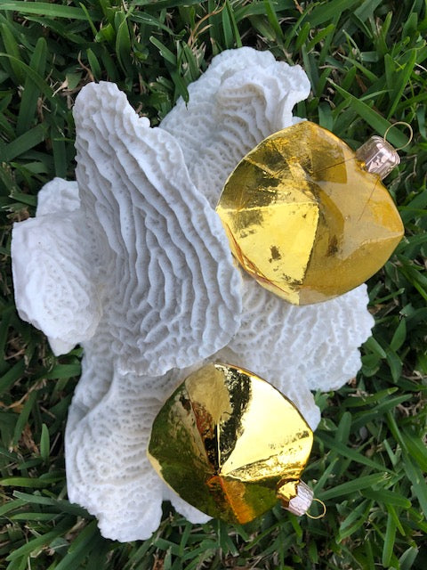 DIAMOND shaped hanging glass ornament