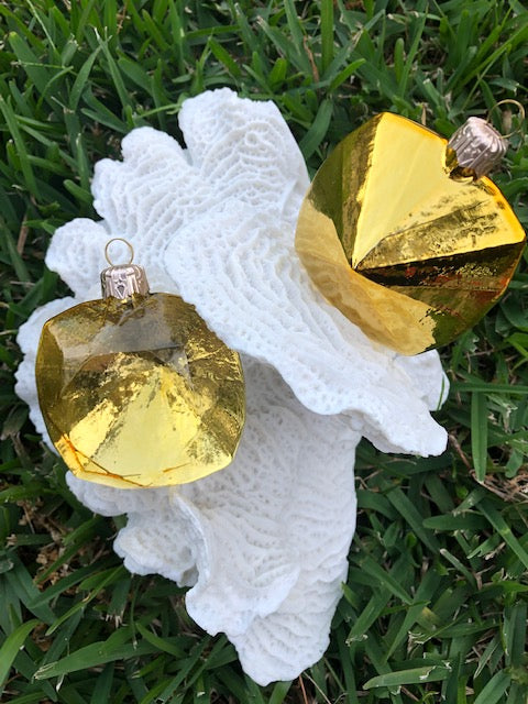 DIAMOND shaped hanging glass ornament